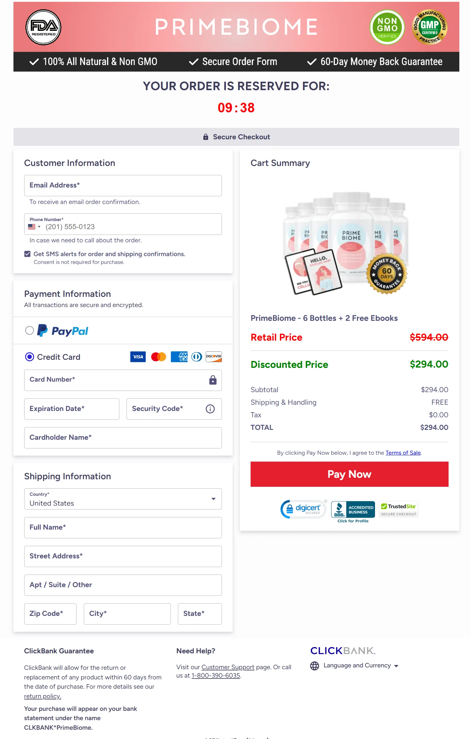 PrimeBiome - Secure - Checkout